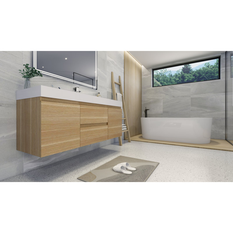 Latitude Run® Carny 60" WallMounted Single Bathroom Vanity Set